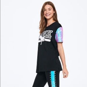 VSPink Flip Sequin Bling Campus Tee